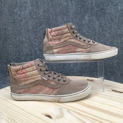 Vans Shoes Womens 8 Sk8-HI Old Skool Sneakers Beige Suede Floral Lace Up 721278 - Image 1 of 4