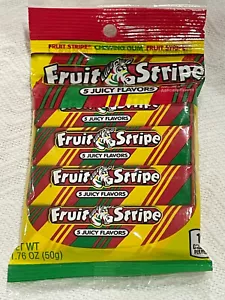 Hanger Pack Fruit Stripe Gum 4 Packs/5 Sticks Tattoos Collectible/Non-Consumable - Picture 1 of 7