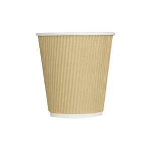 Karat CKRC510 Ripple Hot Cups, 10 Oz, Kraft/white, 500/carton - Picture 1 of 1