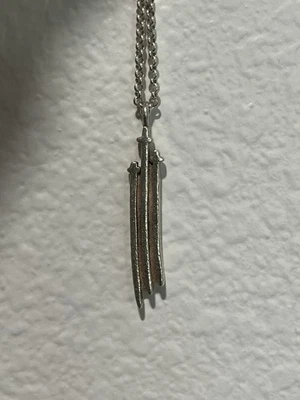 Хром сердца RS3 тройной крест подвеска серебряное ожерелье - Изображение 1 из 4