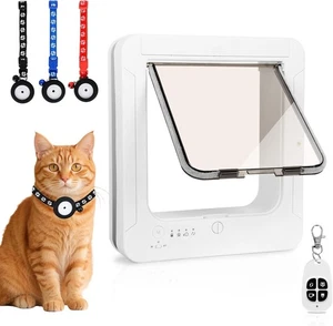 Smart Cat Door Microchip Pet Door RFID Collar Sensor Automatic Opening Cat Door - Picture 1 of 7