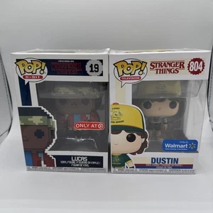 Funko Pop! Vinyl: Stranger Things Dustin Target #828/ 8-Bit Lucas, Set Of 2 - Picture 1 of 7