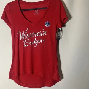 Wisconsin Badgers Short Sleeve T Shirt Womans Size S Blue 84 NWT - Picture 1 of 6