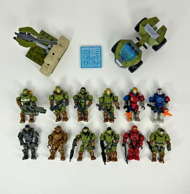 Lot of 12 Halo Spartan Warrior Mega Construx 2" Figures and Accessories — 第 1/4 张图片