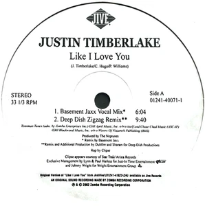 JUSTIN TIMBERLAKE - LIKE I LOVE YOU - 12” VINYL RECORD - 2000S R&B DANCE HOUSE - Imagen 1 de 5