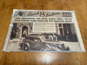  Buick brochure 1936 Buick 8 Bulletin Newspaper - Picture 1 of 6