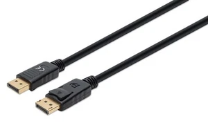 MANHATTAN DISPLAYPORT CABLE 1M 8K/60HZ- PVC MALE/MALE BLACK POLYBAG - Afbeelding 1 van 5