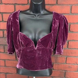 Forever 21 Women's Velvet Purple Top – Size Medium - Picture 1 of 10