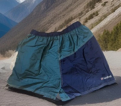 NWT Vintage Mens Swim Trunks Carnival Cruise Fancy Shorts 80s 90s Blue Green XL - Image 1 of 4