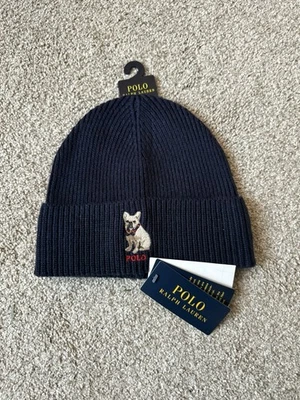 Polo Ralph Lauren Polo Oso Tejido Puños Gorro Sombrero Talla Única BULLDOG FRANCÉS Foto 1 de 3