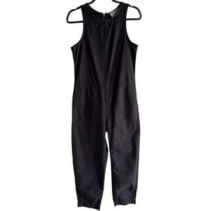 Everlane Fatigue Jumpsuit Damen Größe 2 schwarz ärmellos Fass Bein Reißverschluss hinten - Bild 1 von 11