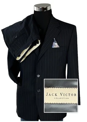 Jack Victor Parisian Mens Wool 2 Piece Suit Pinstripe SZ 42S 36X29 - Image 1 of 4
