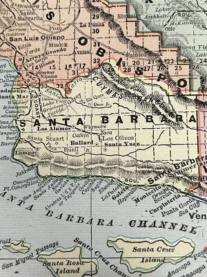"Antiguo mapa de California 1901 Los Ángeles San Diego Cero Gordo Cram 14"" X 22""" Foto 1 de 4