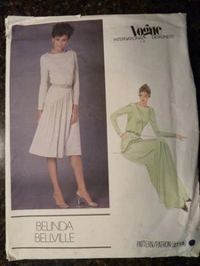Vogue 2718 Belinda Bellville Designer Original 1980's Pattern size 8 Uncut - Picture 1 of 2