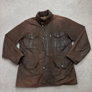 Barbour Jacket Adult Medium Brown Sapper Wax Hunting Country Lined Field Men - Picture 1 of 12