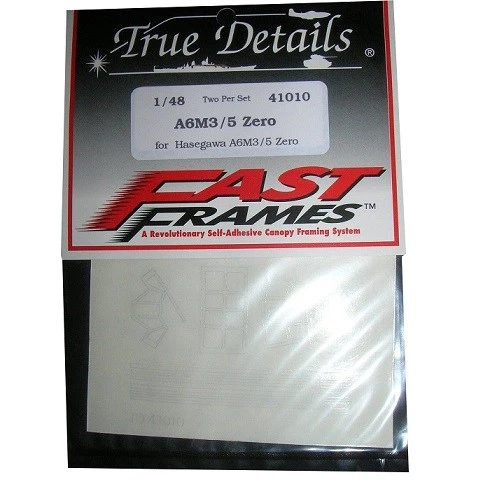 DECALCOMANIE ADESIVI FAST FRAMES DECALS 1/48 A6M3/5 ZERO  TRUE DETAILS 41010 - Immagine 1 di 1