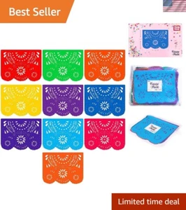 RICO RICO - Plastic Papel Picado 10 Pack, Ideal for a Mexican Fiesta, Cinco d... - Picture 1 of 10