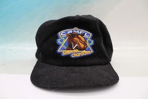 Vintage Joe Camel Cigarette Smooth Character Corduroy Snapback Black Cap Hat - Picture 1 of 4