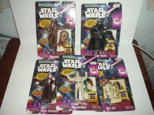 Star Wars Bend-Ems Figures with Trading Cards, Luke, Vader, Obi Wan, R2D2, Chewy - Picture 1 of 5