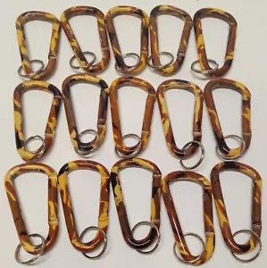 15 Stück Karabiner Schlüsselanhänger Druckknopf Clip Braun Camouflage...........................2AD - Bild 1 von 5