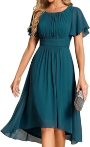 EVER PRETTY Formal Evening Prom Bridal Elegant Crew Neck Midi Dress UK Size 12 M - Picture 1 of 5