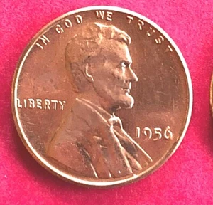 1956 P GEM BRIGHT RED HIGH GRADE  UNCIRCULATED  LINCOLN CENT (1 COIN) - Picture 1 of 2