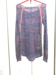 AMERICAN EAGLE--- OPEN WEAVE BLUES AND PEACH---SIZE S/P - Picture 1 of 2
