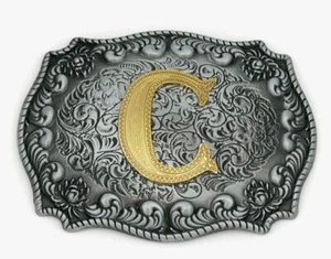 Men or Women's Western Initial Letters "C" Belt Buckle Cowboy Rodeo, BRAND NEW - Picture 1 of 5