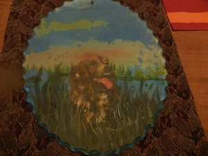 Ölgemälde auf dickem abgeschrägtem Glas Hund in Hufeisenbucht von H. Swifti - Bild 1 von 12