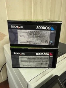 New Lexmark 800XMG 800XCG NEW SEALED BOXES. SHIPS FREE - Afbeelding 1 van 1