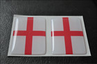 2 X St George Flag Resin 3D Domed England Sticker label 5cm x 3cm self adhesive