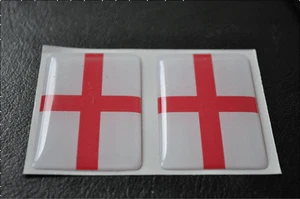 2 X St George Flag Resin 3D Domed England Sticker label 5cm x 3cm self adhesive - Picture 1 of 1