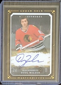 2008-09 Upper Deck Masterpieces Brushstrokes Brown Doug Wilson HOF Auto SP