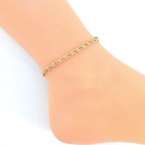 Sandalias de tobillo de oro 18K de acero inoxidable tobillo descalzo clip de papel dije - Imagen 1 de 11