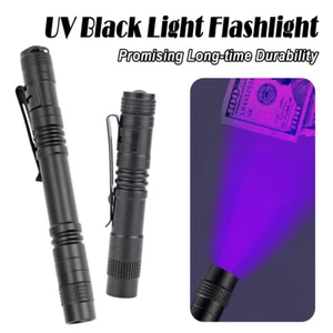 Uv Flashlight 365nm Ultraviolet Torch With Pen Clip Blacklight Led 395nm Small - Imagen 1 de 11