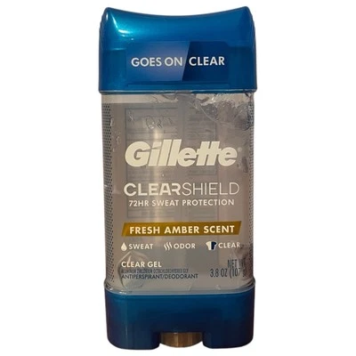 Gillette CLEARSHIELD Fresh Amber Scent Antiperspirant Deodorant Scent 3.8oz RARE - Image 1 of 3