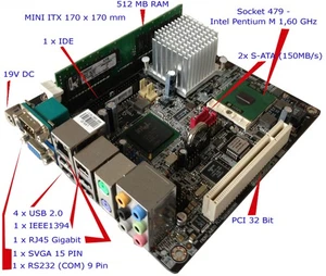 AOpen MAIN BOARD MINI ITX 17x17 1,6GHz CPU +TREIBER CD +BACK PANEL Win XP /98 - Bild 1 von 1