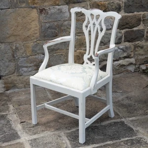 Georgian Painted Mahogany Elbow Chair c18th (Chippendale Dining Carver Armchair) - Picture 1 of 24
