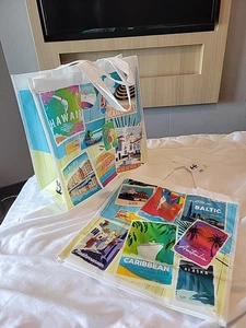 Royal Caribbean 2er Set (2) Reise Kreuzfahrt wiederverwendbare Tragetaschen 14,5" x 15 Neu - Bild 1 von 6