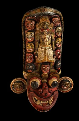 Unique Handcrafted 24 inch Wooden Demon Devil Mask from Sri Lanka | Traditional - Image 1 of 2