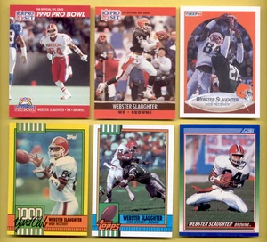 1990 Topps Pro Set Score Fleer WEBSTER SLAUGHTER Cleveland Browns 6-Card Lot - Picture 1 of 1