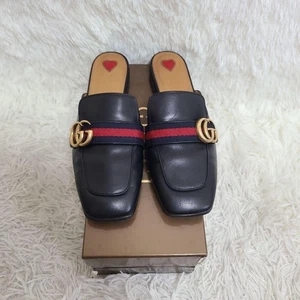 GUCCI Sandals Shoes GG EU 38 US 8 Leather Authentic - Picture 1 of 24