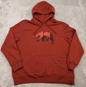 The North Face Hoodie Sweatshirt Mens 2XL XXL Rust Red Bear Graphic Pullover TNF - Picture 1 of 15