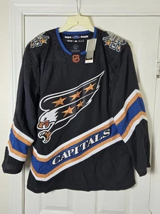 Washington Capitals Adidas Reverse Retro 2.0 Black Primegreen Jersey Size 50 - Picture 1 of 6