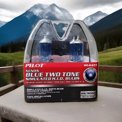 Pilot Automotive Xenon Blue Two Tone Simulated H.I.D Bulbs 60/55 Wat H4/9003 12V - Image 1 of 4