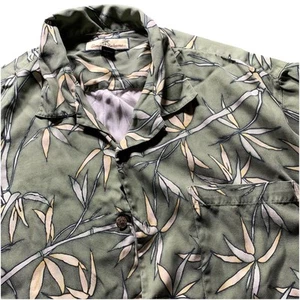 Tommy Bahama Hawaiihemd Herren LARGE grün Blätter tropischer Druck 100% Seide Camp - Bild 1 von 11
