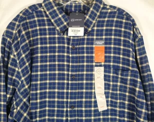 St. Johns Bay-Camisa de franela con botones de manga larga para hombre-2XL XXL-NUEVA con etiquetas-azul - Imagen 1 de 8