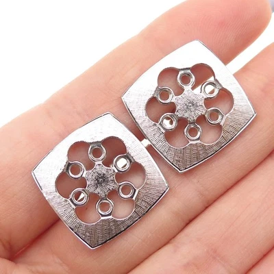 ANSON 925 Sterling Silver Vintage Flower Cufflinks - Image 1 of 4