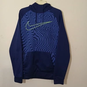 Felpa Nike Uomo con Cappuccio Med Blu Pullover Dri Fit Felpa - Foto 1 di 9