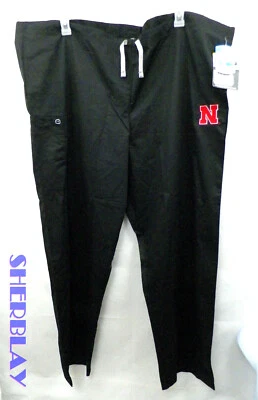 Nebraska Corn Huskers University Wonder Wink Scrubs Black Work pants 2XL Unisex - Image 1 of 3